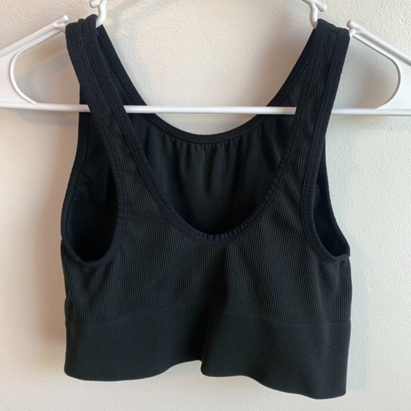 Victoria's Secret Sport Black Ribbed Longline Bralette - Picture 3 of 5